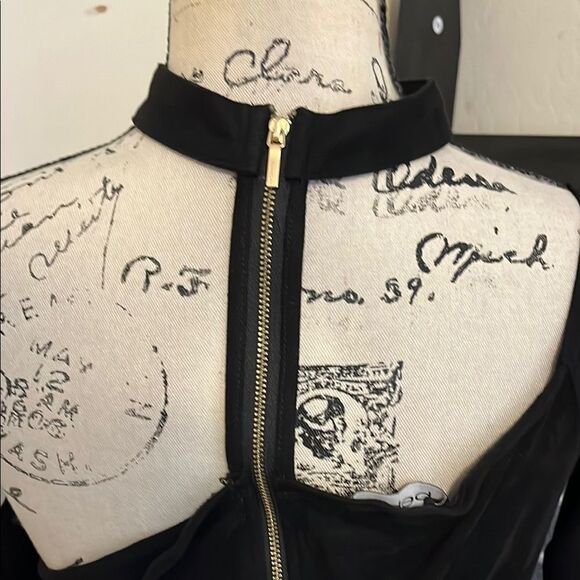 Bebe Elegant Black Choker One-Shoulder Dress Party Event Wedding Guest - Picture 5 of 11